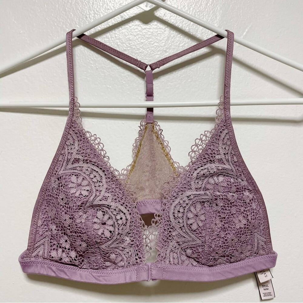 Victoria's Secret Purple Floral Front Closure Padded Bra